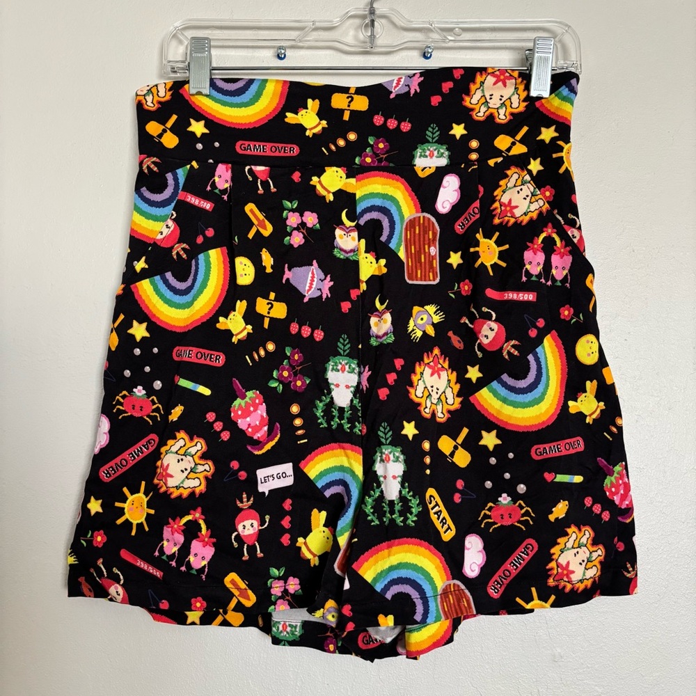 Miss Lulo “Reese” 8 Bit Video Game Shorts Size Medium NEW Black Multi High Waist
